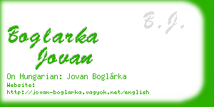 boglarka jovan business card